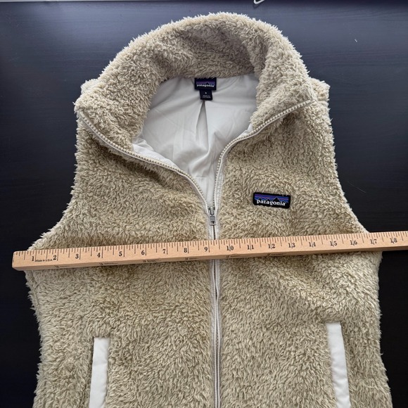 Patagonia Los Gatos Fleece Vest Women's Small Beige Full Zip Collared Pockets - Picture 10 of 11